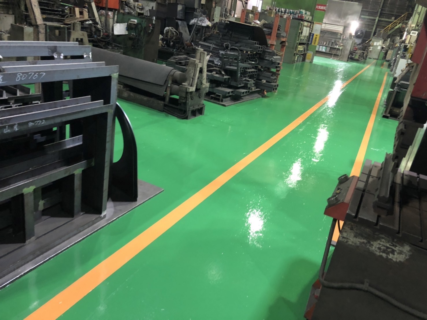 工場塗床塗装工事　