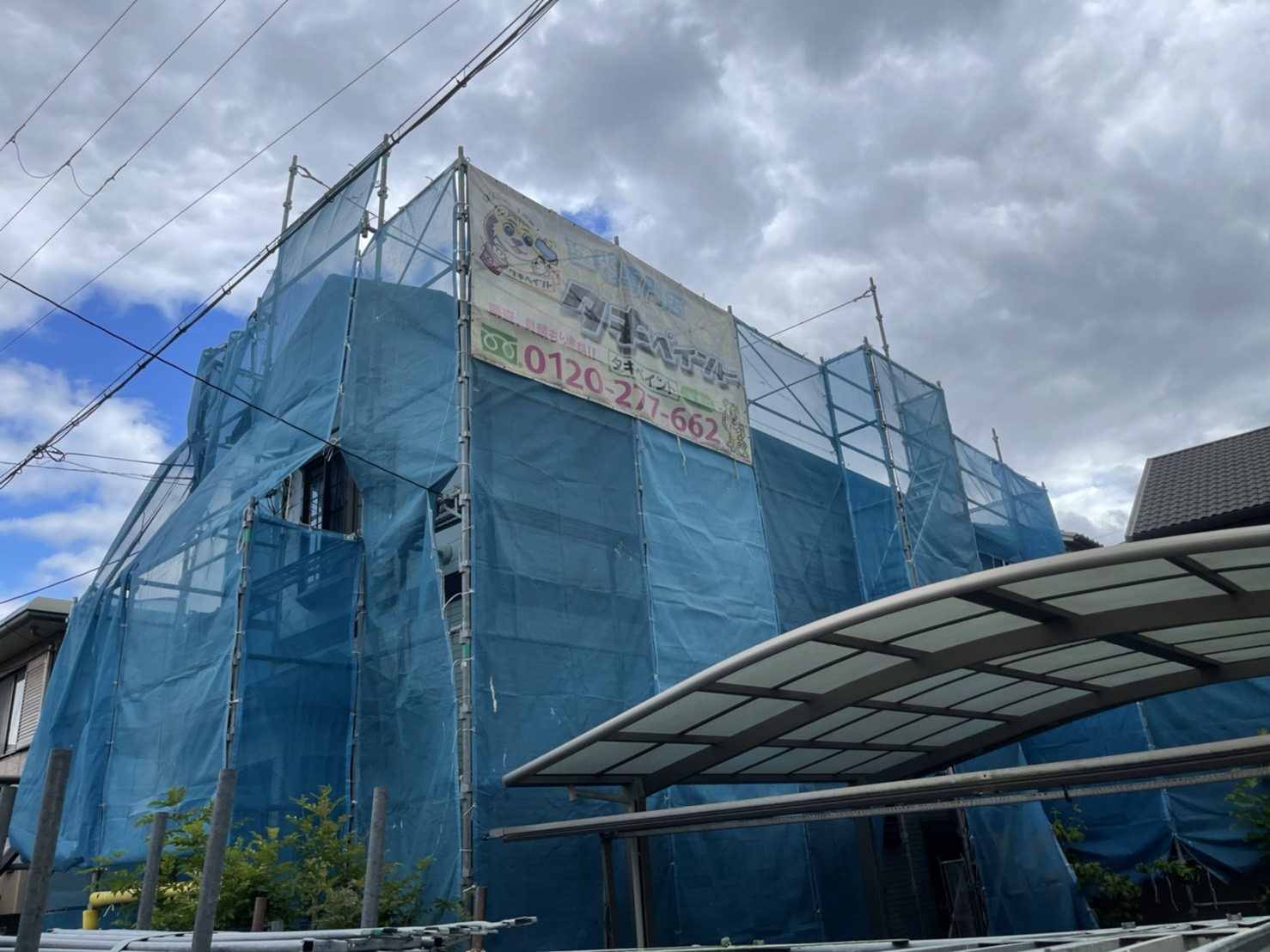 泉大津市K様邸　屋根・外壁塗装工事着工しました！！