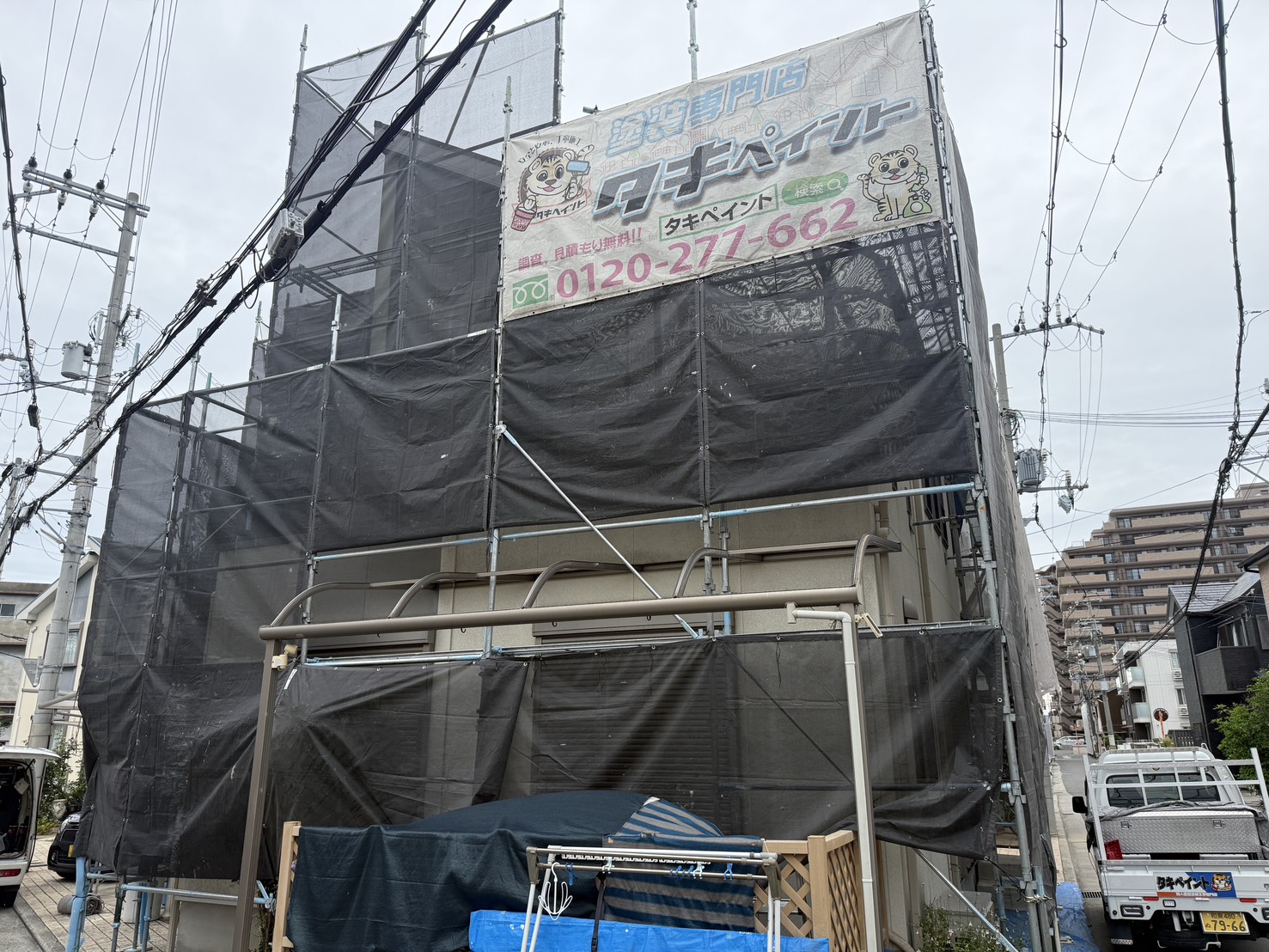 泉大津市K様邸　屋根・外壁塗装工事着工しました！！
