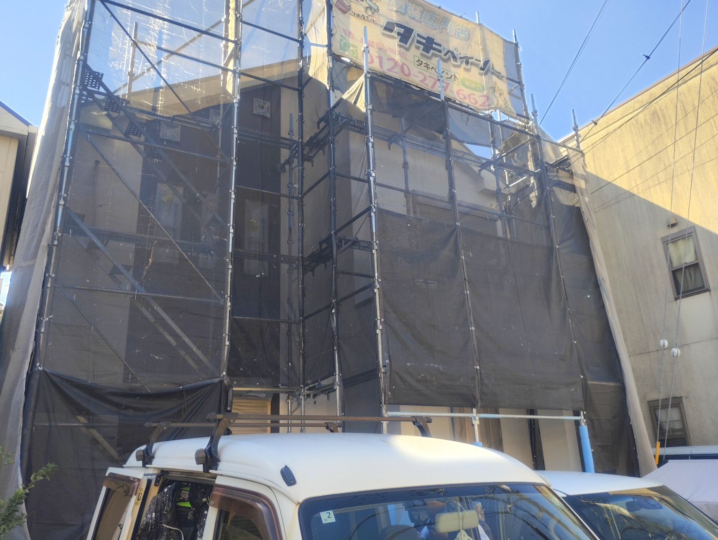 泉大津市S様邸　屋根・外壁塗装工事着工しました！！